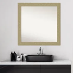 30" X 30" Non-Beveled Mosaic Bathroom Wall Mirror Gold - Amanti Art -Amanti Art Shop GUEST a81dd664 3092 4970 a0d4 147373ad25fa