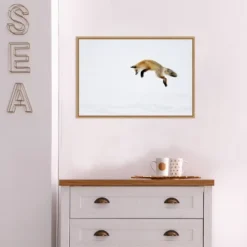 Amanti Art Red Fox In Snow by Deborah Winchester - 23" x 16" Framed Canvas Art -Amanti Art Shop GUEST a84a4aa4 7130 4350 adf7 acb5cf2eccb0