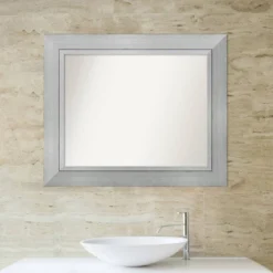 Amanti Art Romano Silver Handcrafted Wood Bathroom Wall Mirror (35" x 29") -Amanti Art Shop GUEST a8d70cc6 3e07 424c b7d5 7ec62a06edd2