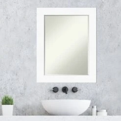 Amanti Art Cabinet White Petite Bevel Bathroom Wall Mirror (29.5" x 23.5") -Amanti Art Shop GUEST a919ecb6 b497 44b1 9693 7d4477152381