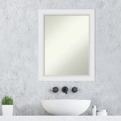 Amanti Art Blanco White Geometric Wood Bathroom Wall Mirror 6 Amanti Art Blanco White Geometric Wood Bathroom Wall Mirror - Image 4