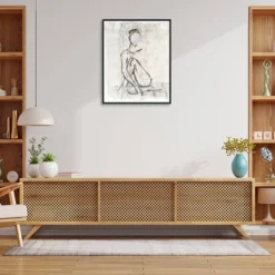 Amanti Art Embellished Contour Sketch II by Ethan Harper Framed Canvas Wall Art (23" x 28") -Amanti Art Shop GUEST a985d6b0 129b 421f a074 def8fb69a47e