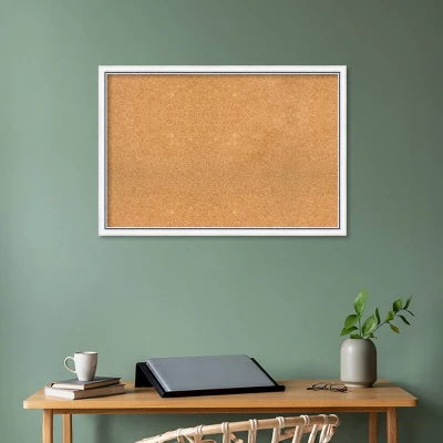 Amanti Art Morgan Wood Framed Natural Cork Board - 38" x 26" White & Blue 9 Amanti Art Morgan Wood Framed Natural Cork Board - 38" x 26" White & Blue - Image 7