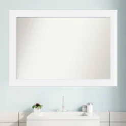Amanti Art Corvino White Wood Wall Mirror, 41" x 29" Non-Beveled Bathroom Mirror 16 Amanti Art Corvino White Wood Wall Mirror, 41" x 29" Non-Beveled Bathroom Mirror -Amanti Art Shop GUEST a9b4c641 809c 4b61 a257 fe9fda14b386
