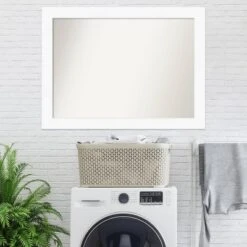 Amanti Art Cabinet White Large Wall Mirror, 44" x 33" Non-Beveled -Amanti Art Shop GUEST aa6cb19f d051 45b5 8b21 42ca8689e8d4