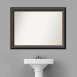 Amanti Art Thomas Black Bronze Bathroom Wall Mirror - 44" x 33" -Amanti Art Shop GUEST aaf26517 1a0b 487d a060 e014fe81fc1a