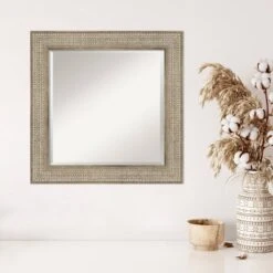 Amanti Art Trellis Silver Beveled Wood Wall Mirror, 26" x 26" -Amanti Art Shop GUEST ab1bd5f8 d6fe 4c68 947b cdaeb69d7b4f