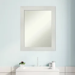 Amanti Art Mosaic White Bathroom Wall Mirror - 23" x 29" Non-Beveled Frame -Amanti Art Shop GUEST ab2512ed 6148 4896 bc2d ac71136e7ca4