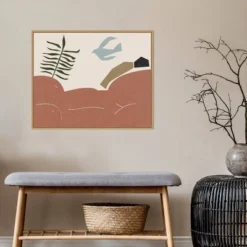 Amanti Art Other Land I by Melissa Wang Framed Canvas Wall Art - 28" x 23" Light Brown -Amanti Art Shop GUEST ab457516 cc1a 4361 8abe 088bf08fd765