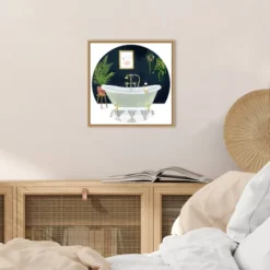 16" X 16" Homebody Collection C Bath By Victoria Borges Framed Canvas Wall Art Brown - Amanti Art -Amanti Art Shop GUEST ab54bfba ed24 4a04 820a 8b0a9ad51014