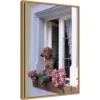 Amanti Art "How Much Is That Dachshund In The Window?" Framed Canvas Wall Art by Ric Ergenbright