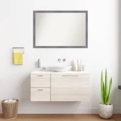 39"x27" Non-Beveled Edwin Wood Bathroom Wall Mirror Gray - Amanti Art: Modern Rectangle, Wall Mount 13 39"x27" Non-Beveled Edwin Wood Bathroom Wall Mirror Gray - Amanti Art: Modern Rectangle, Wall Mount -Amanti Art Shop GUEST abc36e05 5214 431e 8f41 752c570c9135