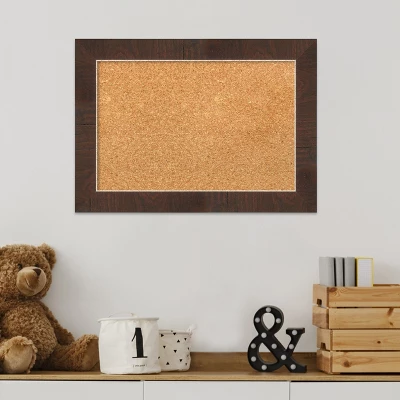 Amanti Art Wildwood Brown Narrow Framed Corkboard, Natural Cork 7 Amanti Art Wildwood Brown Narrow Framed Corkboard, Natural Cork - Image 5