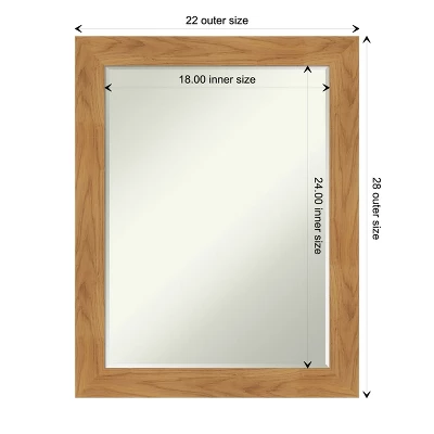 Amanti Art Carlisle Petite Bevel Wood Bathroom Wall Mirror - Blonde Finish 5 Amanti Art Carlisle Petite Bevel Wood Bathroom Wall Mirror - Blonde Finish - Image 3