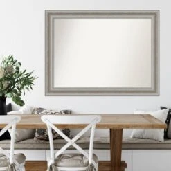 44" X 33" Non-Beveled Parlor Silver Wall Mirror - Amanti Art: Modern Rectangle, Polystyrene Frame, Includes Mount Hardware -Amanti Art Shop GUEST abe685dc e344 4654 b6bd 140b310369e9