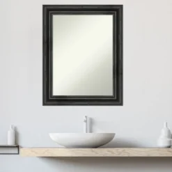 Amanti Art Rustic Pine Black Non-Beveled Wood Bathroom Wall Mirror 19 Amanti Art Rustic Pine Black Non-Beveled Wood Bathroom Wall Mirror -Amanti Art Shop GUEST abe86960 b0a7 4f85 be20 673d472e065c
