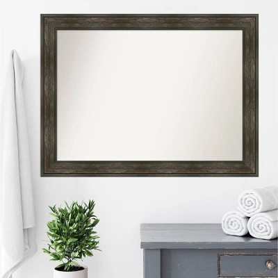 Amanti Art Rail Rustic Char Bathroom Wall Mirror, 44" x 33" Non-Beveled Designer Frame 10 Amanti Art Rail Rustic Char Bathroom Wall Mirror, 44" x 33" Non-Beveled Designer Frame - Image 8