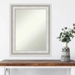 24" X 30" Non-Beveled Parlor White Wall Mirror - Amanti Art -Amanti Art Shop GUEST acb311e5 130e 4fa8 825b 646a563e4dad