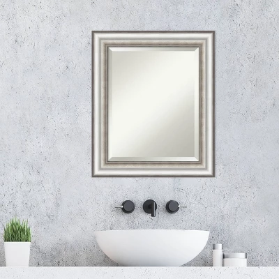 Salon Framed Bathroom Vanity Wall Mirror Silver - Amanti Art 6 Salon Framed Bathroom Vanity Wall Mirror Silver - Amanti Art - Image 4