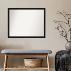 30" X 24" Non-Beveled Avon Black Narrow Wall Mirror - Amanti Art -Amanti Art Shop GUEST af09ecd3 a35f 4a31 b88e 1b7ab75448dc