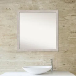29" X 29" Non-Beveled Marred Wood Bathroom Wall Mirror Silver - Amanti Art 13 29" X 29" Non-Beveled Marred Wood Bathroom Wall Mirror Silver - Amanti Art -Amanti Art Shop GUEST af1d914e 6eb6 4373 9bd7 0c5b4c614abf