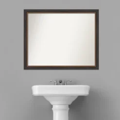 Amanti Art Ashton Black Non-Beveled Wood Bathroom Wall Mirror -Amanti Art Shop GUEST af41b339 ea8b 4f72 9497 d1e7ff597d67