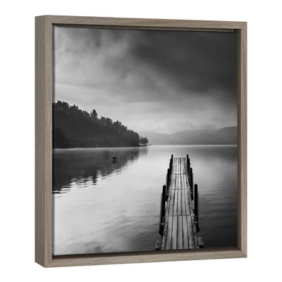 Amanti Art 16" x 16" Lake View With Pier II Framed Canvas Wall Art by George Digalakis 3 Amanti Art 16" x 16" Lake View With Pier II Framed Canvas Wall Art by George Digalakis
