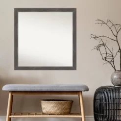 29" X 29" Non-Beveled Woodridge Rustic Gray Wood Wall Mirror - Amanti Art 14 29" X 29" Non-Beveled Woodridge Rustic Gray Wood Wall Mirror - Amanti Art -Amanti Art Shop GUEST b02de944 01bb 44e1 be36 51587ef69888