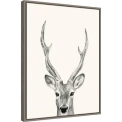 Amanti Art Animal Mug IV Deer by Victoria Borges Framed Canvas Art
