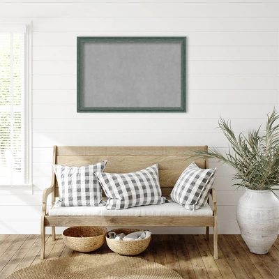 Amanti Art 39" x 27" Upcycled Framed Magnetic Board in Teal and Gray 6 Amanti Art 39" x 27" Upcycled Framed Magnetic Board in Teal and Gray - Image 4