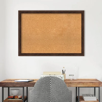Amanti Art 39"x27" Warm Walnut Wood Framed Natural Cork Bulletin Board 10 Amanti Art 39"x27" Warm Walnut Wood Framed Natural Cork Bulletin Board - Image 8