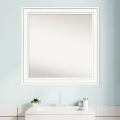 Amanti Art Craftsman White Wood Bathroom Wall Mirror - 31 x 31 Inch Non-Beveled -Amanti Art Shop GUEST b16dfa94 8d52 412f b59f c522e5ae3ec6