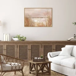 Amanti Art Golden Pink Beach by Allison Pearce 33" x 23" Framed Canvas Wall Art -Amanti Art Shop GUEST b22863d2 0993 4350 bea4 b83930b37e25