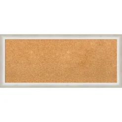 Amanti Art Two Tone Silver Framed Natural Cork Board - 32" x 14" -Amanti Art Shop GUEST b2446c58 d5b1 4908 95aa a5b183296559