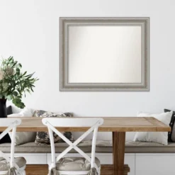 Amanti Art Parlor Silver Ornate Wall Mirror - 34" x 28" Non-Beveled Decor -Amanti Art Shop GUEST b2a9cfbd 8c9b 4b65 9c34 dcb756cb6ee8