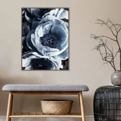 Amanti Art Peony Blue Petals III by Ashley Aldridge Framed Canvas Wall Art - Gray Wash -Amanti Art Shop GUEST b304d484 9532 4d8b bb26 7ca7f62c192d