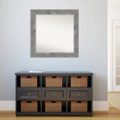 32" X 32" Non-Beveled Bridge Gray Wood Wall Mirror - Amanti Art -Amanti Art Shop GUEST b3552e3f d17b 4b40 8207 77102067720a