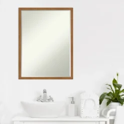 Amanti Art Carlisle Narrow Petite Bevel Wood Bathroom Wall Mirror -Amanti Art Shop GUEST b36d3782 5c9a 4add 8144 33fa11147ea5
