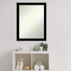 Amanti Art Black Museum Matte Black Wood Bathroom Wall Mirror -Amanti Art Shop GUEST b3840a81 fd0d 44d6 8d49 2be4f5dd199c