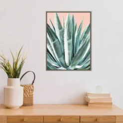 Amanti Art Laughter Succulent by Alana Clumeck Framed Canvas Wall Art - 18" x 24" -Amanti Art Shop GUEST b3eede16 52e2 4ca4 aa4b 2ebc5a4bd1d4