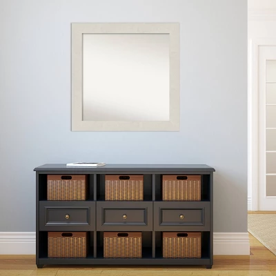 32" X 32" Non-Beveled Rustic Plank White Wall Mirror - Amanti Art 7 32" X 32" Non-Beveled Rustic Plank White Wall Mirror - Amanti Art - Image 5