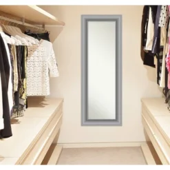 Amanti Art Peak Polished Nickel 20" x 54" Full Length Over the Door Mirror -Amanti Art Shop GUEST b44e5fcd cf91 4b46 b98b 9312d74b48ea