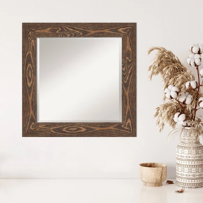 Amanti Art 26" x 26" Bridge Brown Beveled Wood Wall Mirror 6 Amanti Art 26" x 26" Bridge Brown Beveled Wood Wall Mirror - Image 4