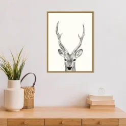 Amanti Art Animal Mug IV: Deer by Victoria Borges Framed Canvas Wall Art - Gold -Amanti Art Shop GUEST b5f23188 0f98 4cdc 92c2 99e325418d02