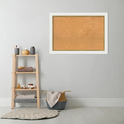 Amanti Art Eva Framed Natural Corkboard - White Gold Bulletin Board 9 Amanti Art Eva Framed Natural Corkboard - White Gold Bulletin Board - Image 7