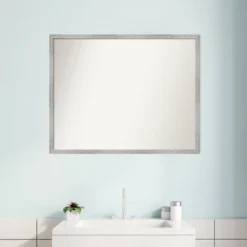 Amanti Art Shiplap White Narrow Wood Bathroom Wall Mirror - 29" x 23" -Amanti Art Shop GUEST b8102f41 ef6d 498e 9437 3e86a409044c