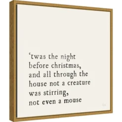 Amanti Art 16" x 16" Simple Christmas by Laura Marshall Framed Canvas Wall Art - Cream