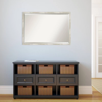 Amanti Art 38" x 26" Silver Crackled Metallic Framed Wall Mirror 5 Amanti Art 38" x 26" Silver Crackled Metallic Framed Wall Mirror - Image 3