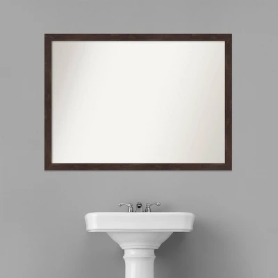 Amanti Art Fresco Dark Walnut 41" x 30" Wood Framed Bathroom Wall Mirror 8 Amanti Art Fresco Dark Walnut 41" x 30" Wood Framed Bathroom Wall Mirror - Image 6