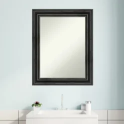 Amanti Art Rustic Pine Black Non-Beveled Wood Bathroom Wall Mirror 22 Amanti Art Rustic Pine Black Non-Beveled Wood Bathroom Wall Mirror -Amanti Art Shop GUEST b98212e4 2871 4a82 aae2 306ae086106d